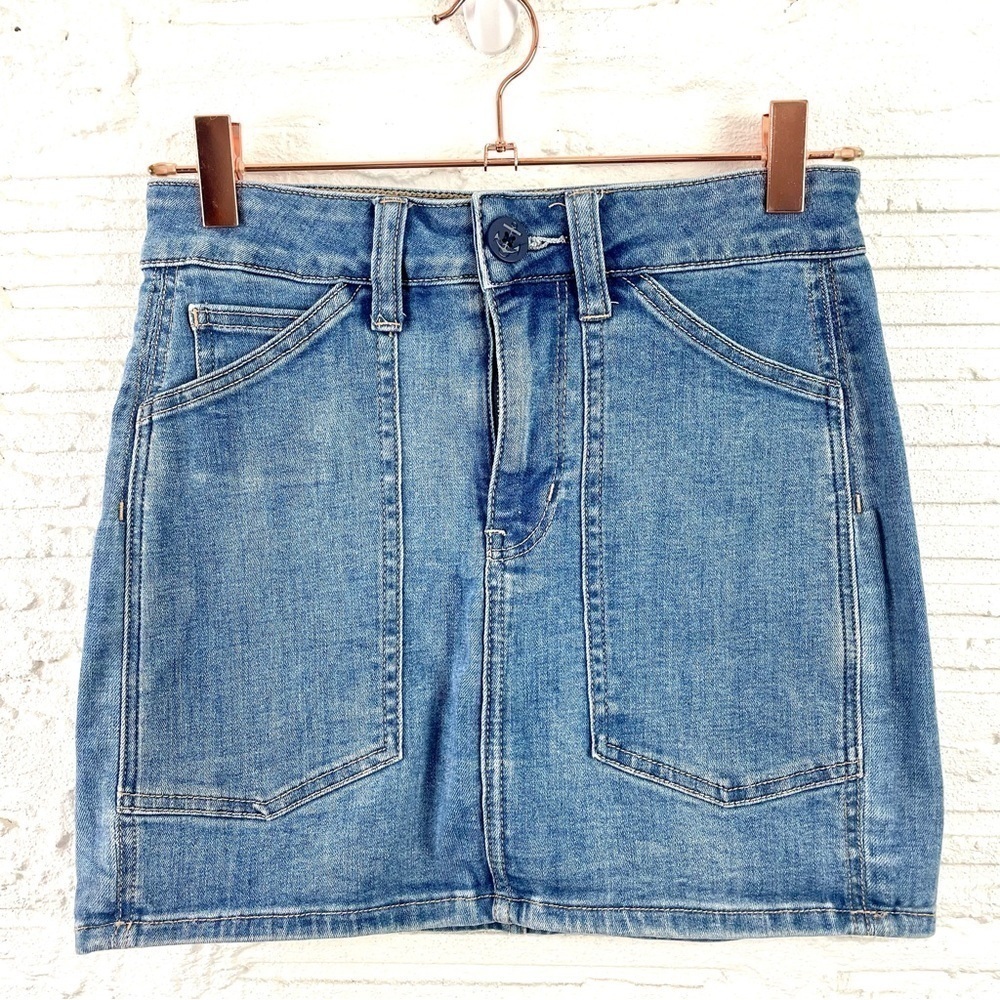 American Eagle High Rise Mini Stretch Denim‎ Skirt Size 0